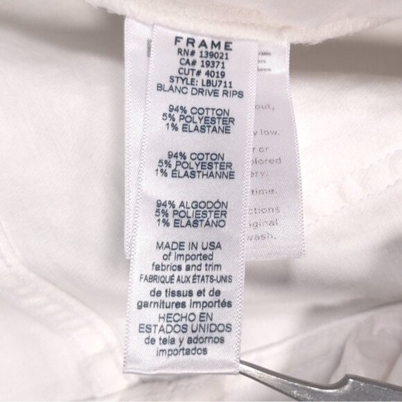 NWT Frame Women’s Le Beau High Rise Boyfriend Distressed Jeans White Size‎ 28 - Picture 14 of 16